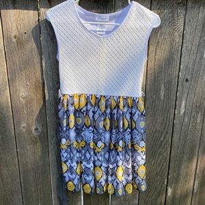 Girls Yellow, Gray, and White Formal Dress